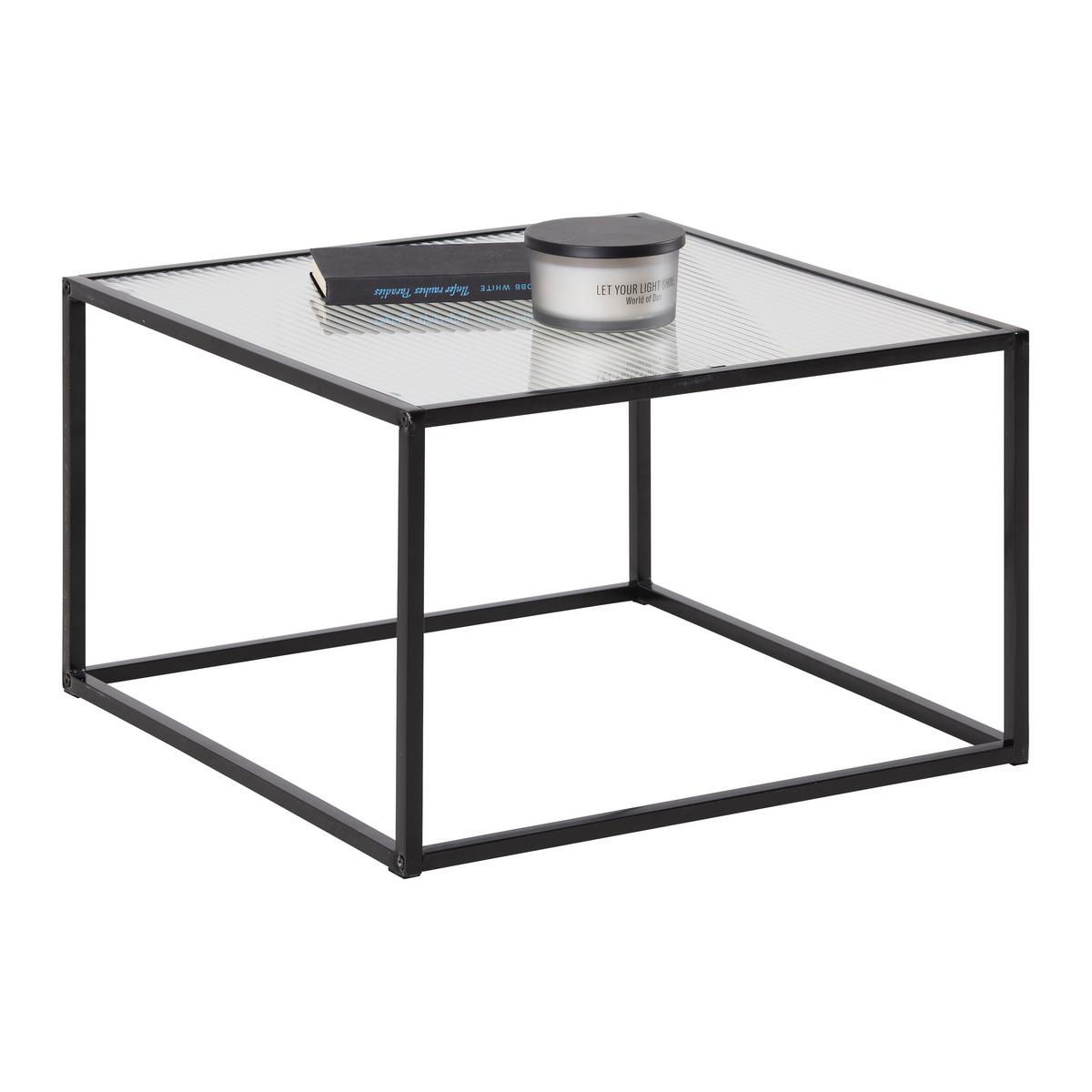 Dohányzóasztal Üveg Kubo - fekete, Modern, üveg/fém (60/60/38cm) - Mömax