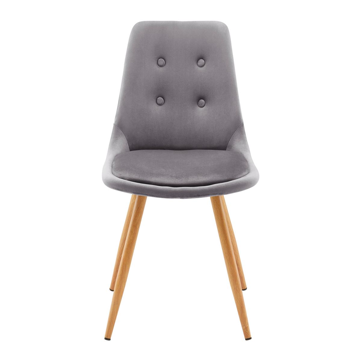 KRZESŁO IRIS - kolor dębowy/ciemnoszary, Modern, metal/tkanina (49/87/55cm) - Bessagi Home