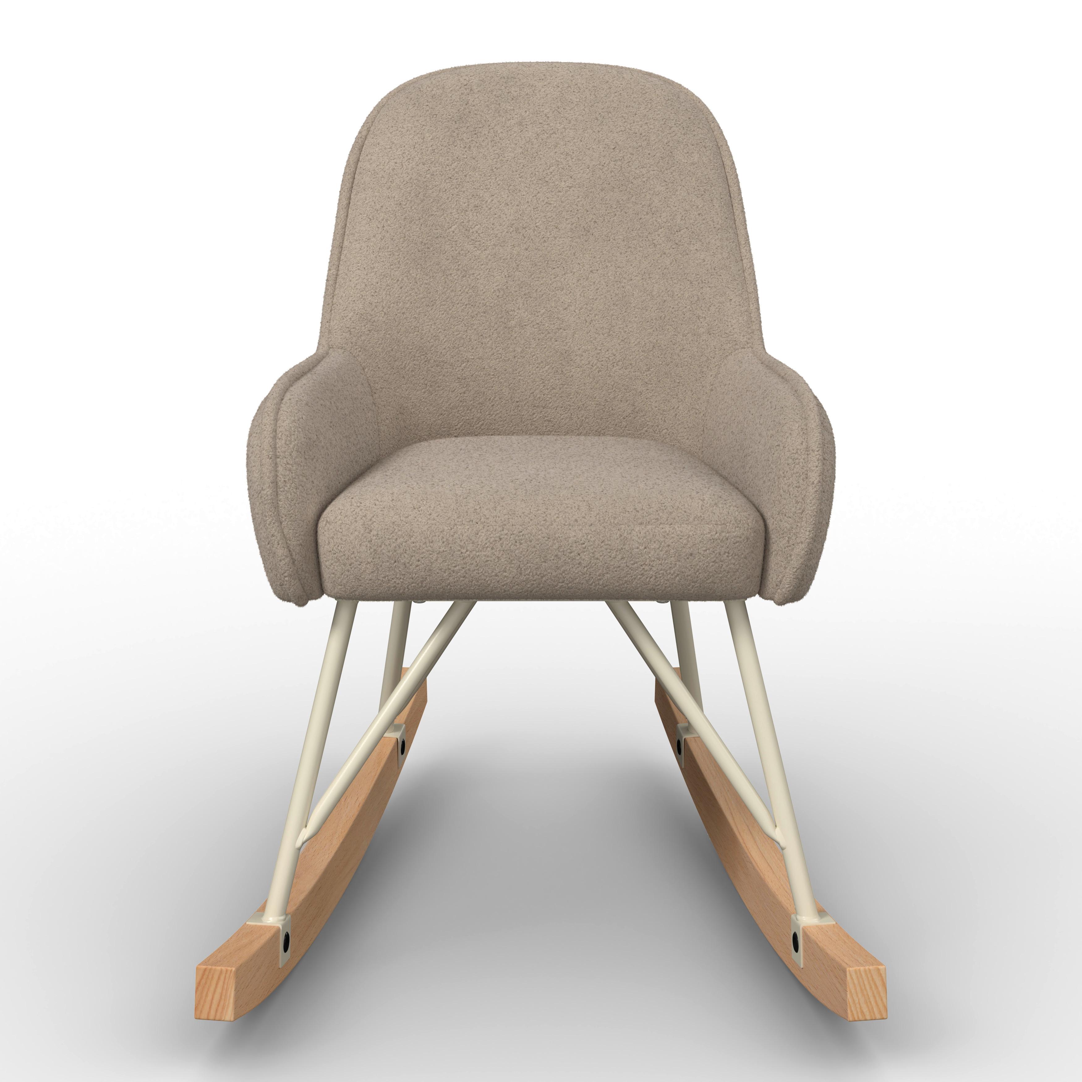 GUNGSTOL FÖR BARN LUNA - beige/bokfärgad, Modern, metall/trä (47/69/60cm) - Bessagi Kids
