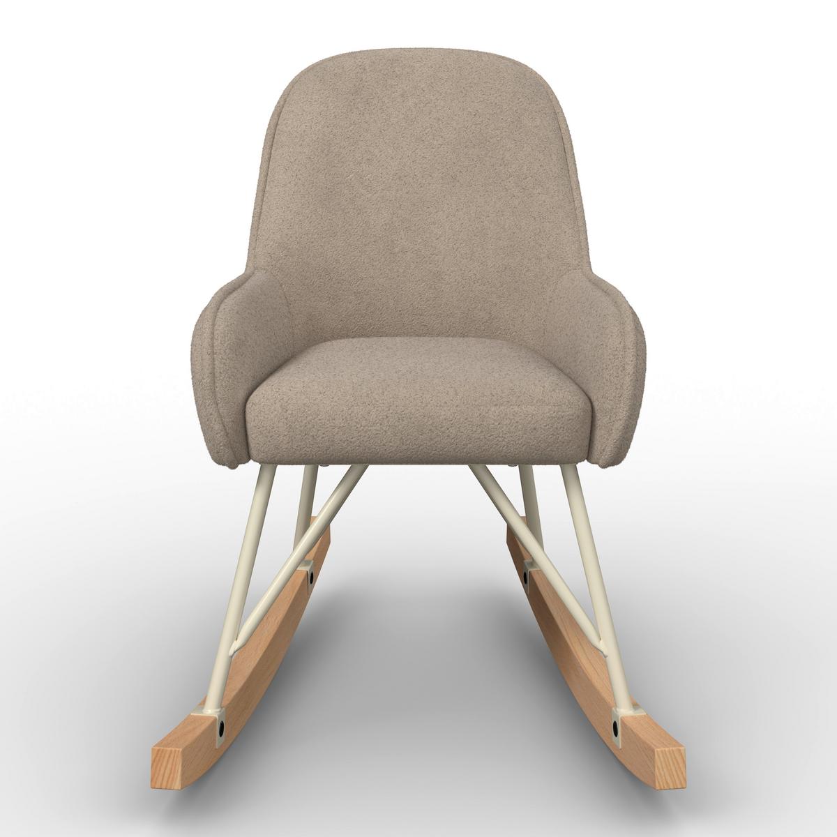 Kinder-Schaukelstuhl Beige - Beige/Buchefarben, MODERN, Holz/Textil (43/69/60cm) - Bessagi Kids