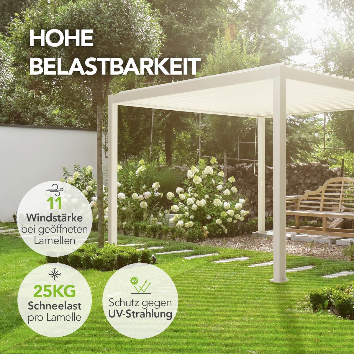 PERGOLA DELUXE 3X4M WEISS - Basics (400/255/300cm) - Gardenson