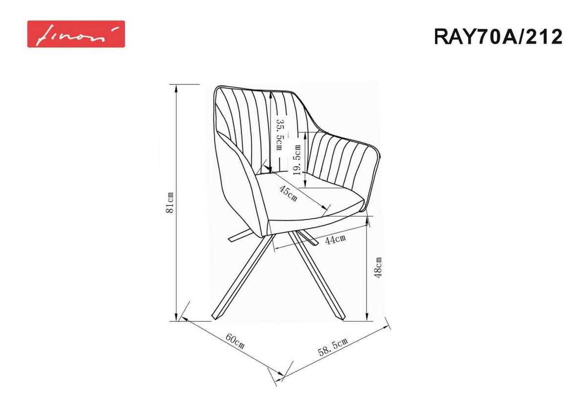 KRZESŁO Z PODŁOKIETNIKAMI RAY 70A - beżowy/kolor dębowy, Konventionell, metal/tkanina (58,5/81/60cm) - MID.YOU