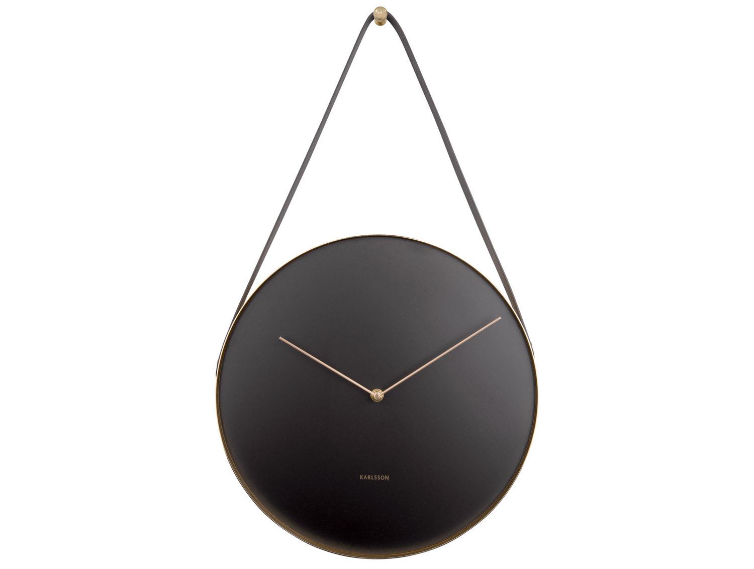 ZEGAR ŚCIENNY KA5767BK - czarny/kolor złoty, Trend, metal/szkło (34cm) - Karlsson