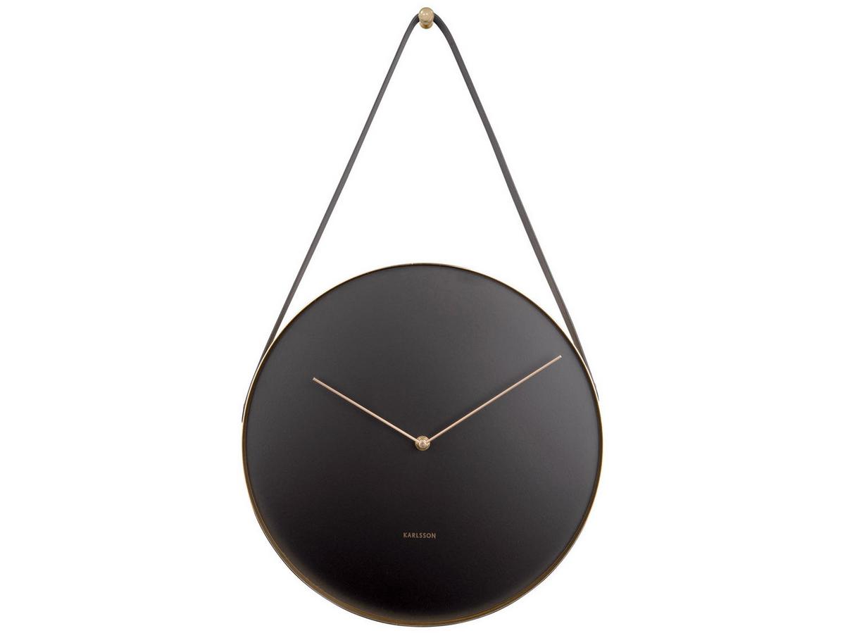 ZEGAR ŚCIENNY KA5767BK - czarny/kolor złoty, Trend, metal/szkło (34cm) - Karlsson