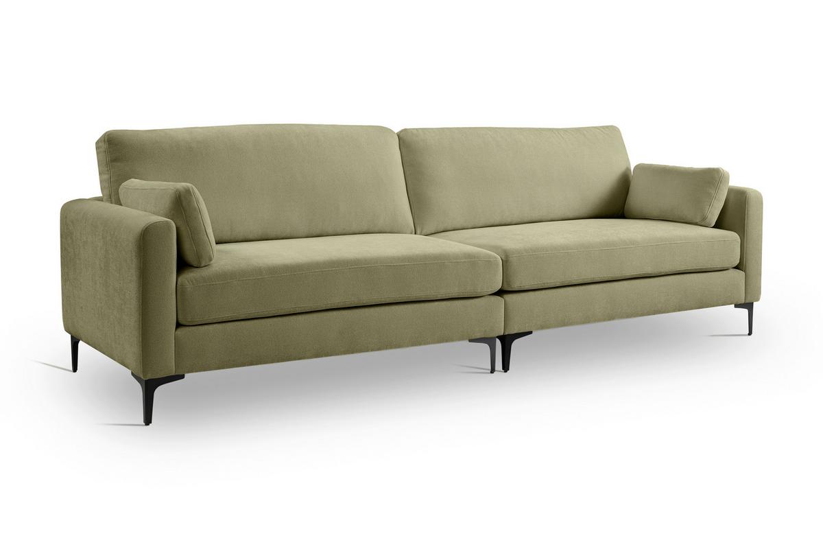 Viersitzer-Sofa Venti Grün - Schwarz/Grün, Basics, Holz/Textil (286/92/97cm) - MID.YOU