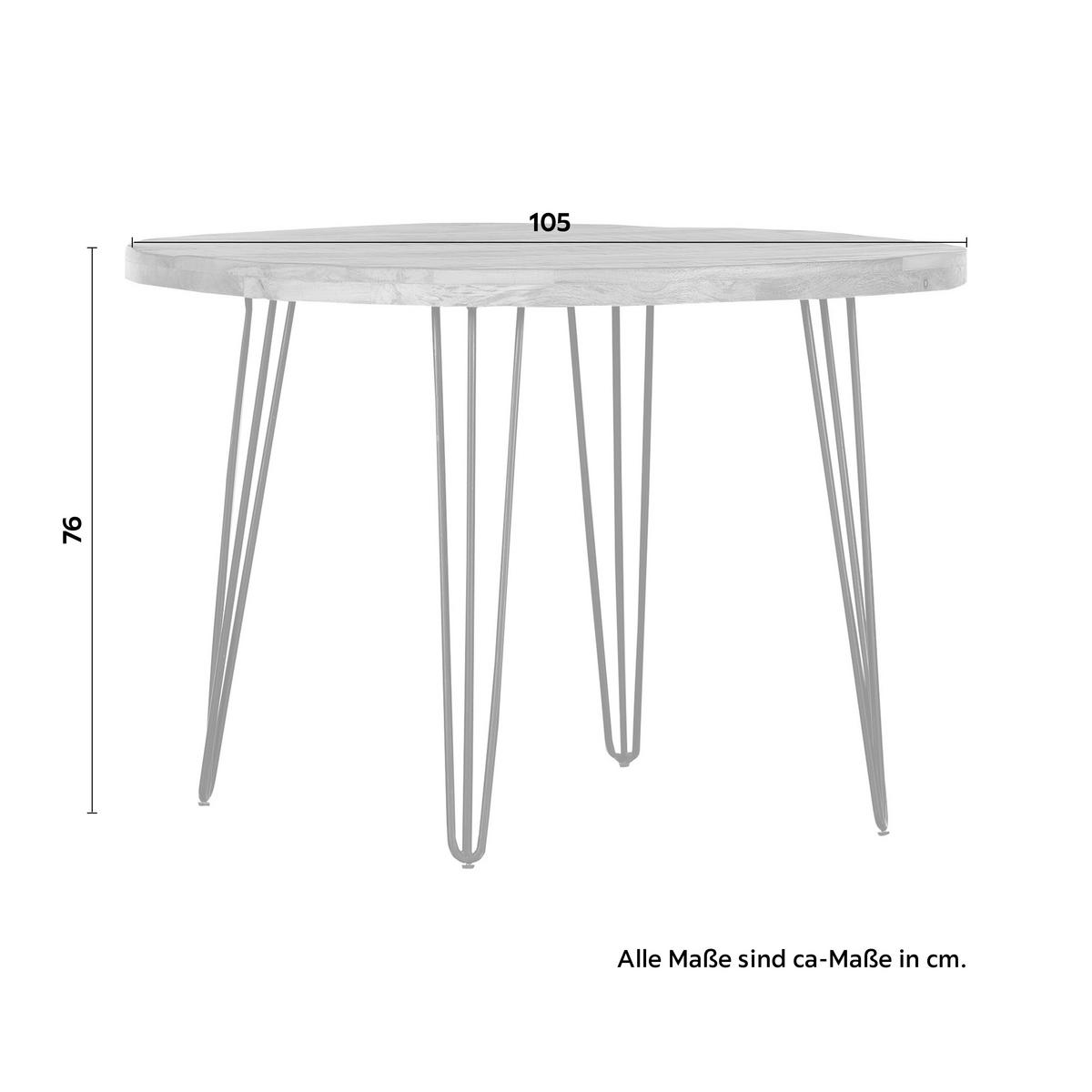 Étkezőasztal Bottnic - fekete/natúr, Lifestyle, fa/fém (105/105/76cm)