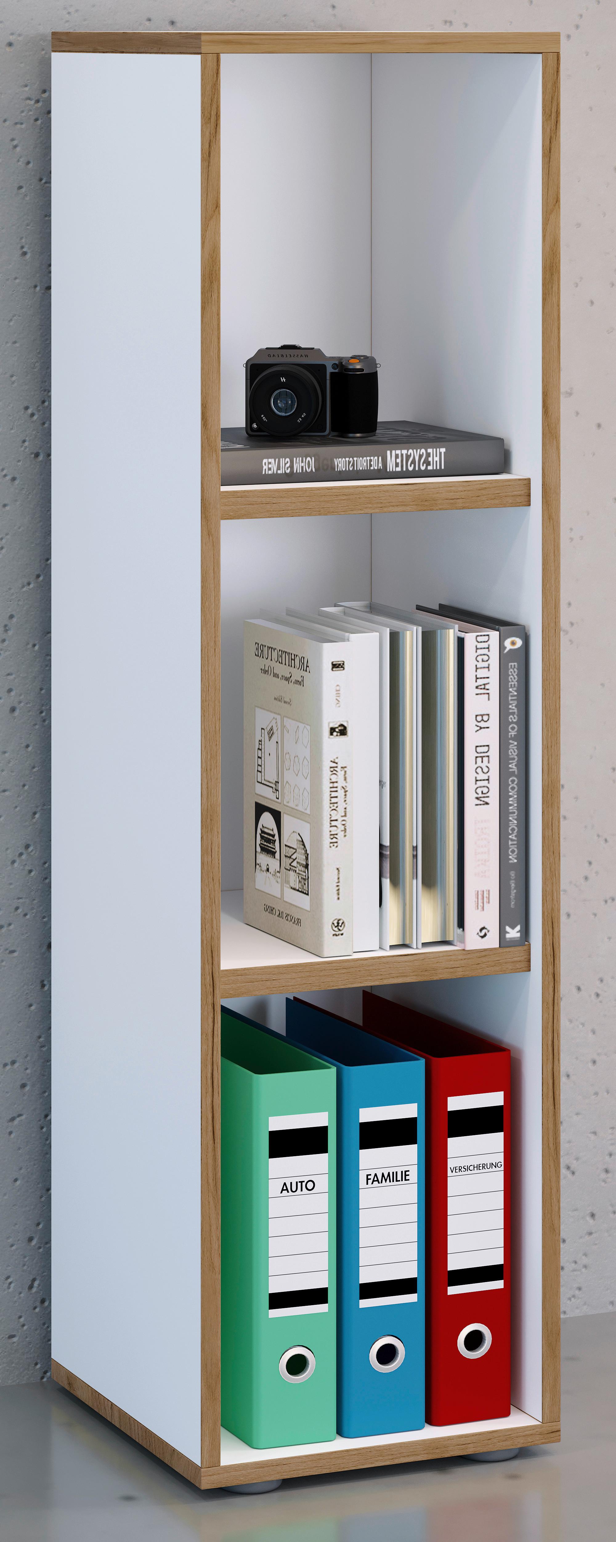 AKTENREGAL SALIA B30 - Honigeiche/Weiss, Design, Holzwerkstoff/Kunststoff (30/110/33cm) - MID.YOU