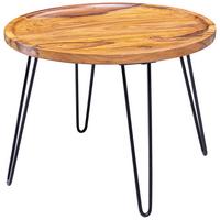 Klubska Miza Couchtisch - črna/barve indijskega rožnega lesa, Moderno, kovina/les (60/60/45cm) - MID.YOU