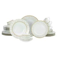 Kombiservice Emilia Weiß, 30-teilig - Perlmutt, Trend, Keramik - Creatable