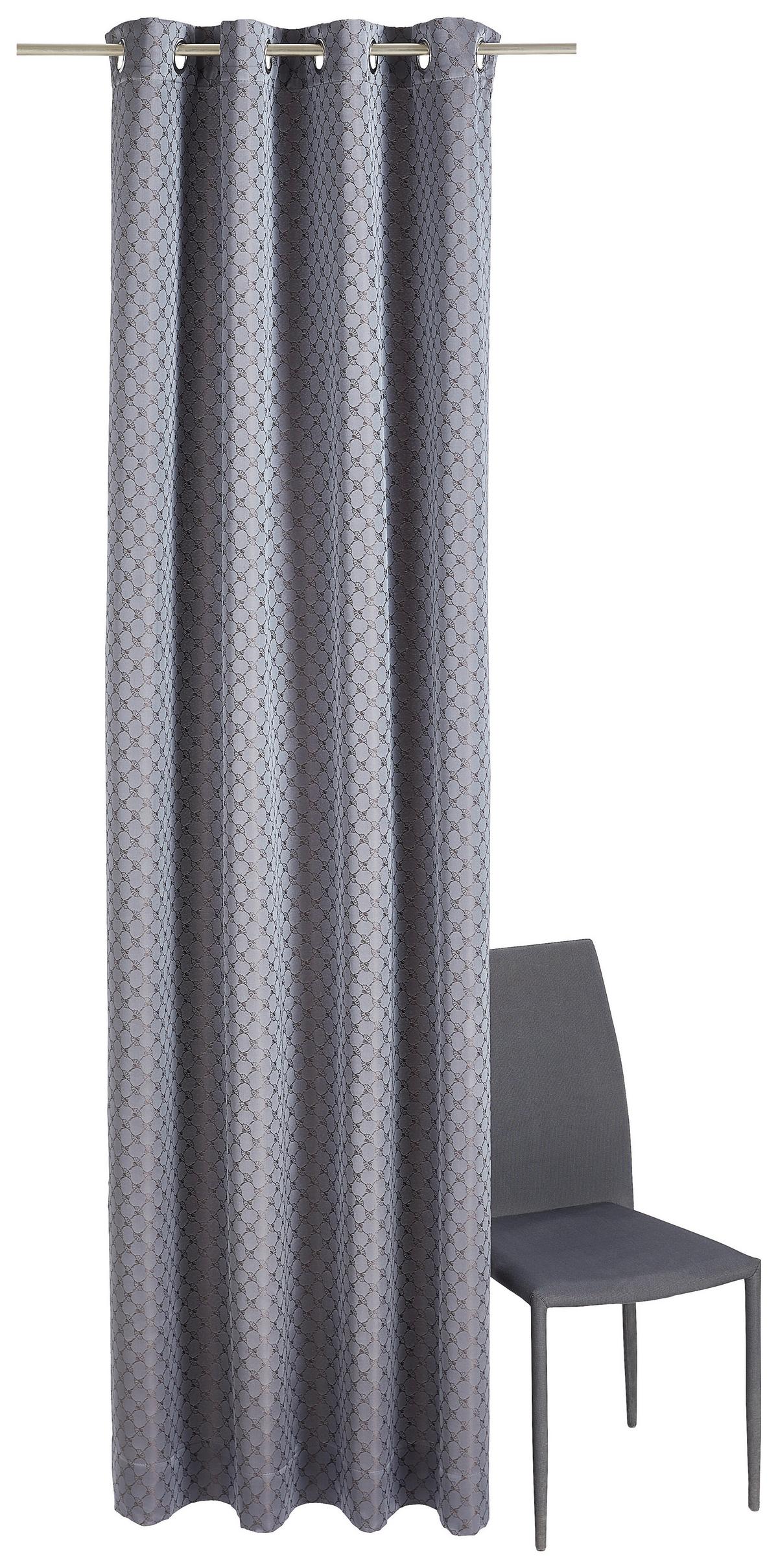 ZASŁONA NA PRZELOTKACH J-ALLOVERS 70029-022 JOOP! - ciemnobrązowy, Design, tkanina (140/250cm) - Joop!