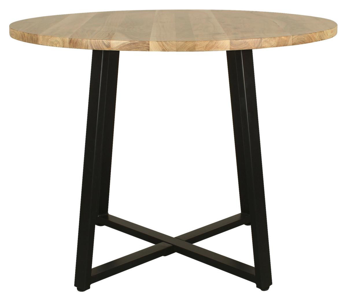 ESSTISCH ARROW - Schwarz/Akaziefarben, MODERN, Holz/Metall (100/100/77cm) - MID.YOU