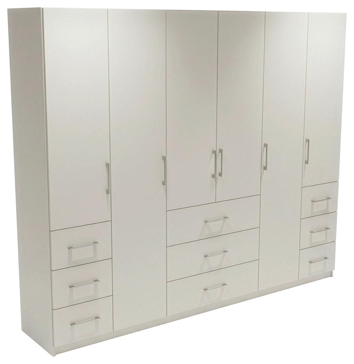 Drehtürenschrank Vivaldi Weiß Hochglanz - Chromfarben/Weiß Hochglanz, KONVENTIONELL, Holzwerkstoff/Metall (245/210/55cm) - Mömax