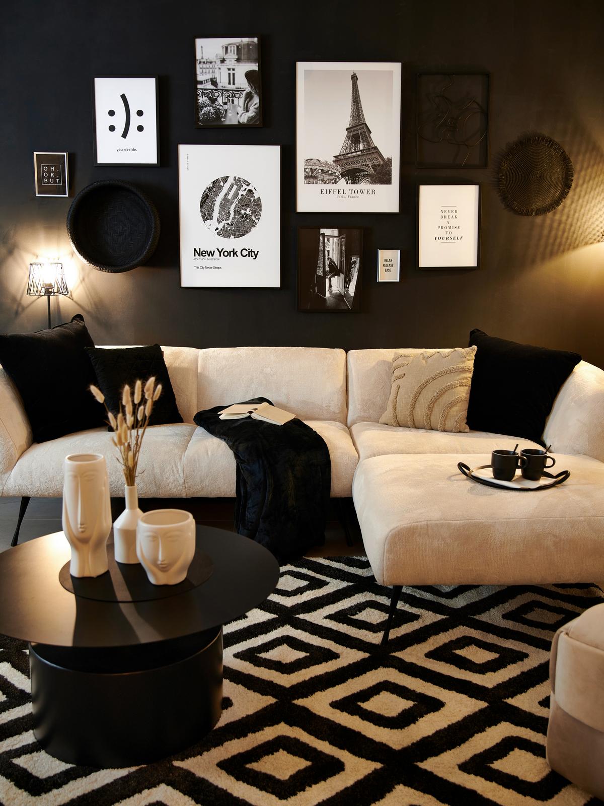 Kép Elena - fekete/fehér, Modern, faalapú anyag/papír (50/70cm) - Modern Living