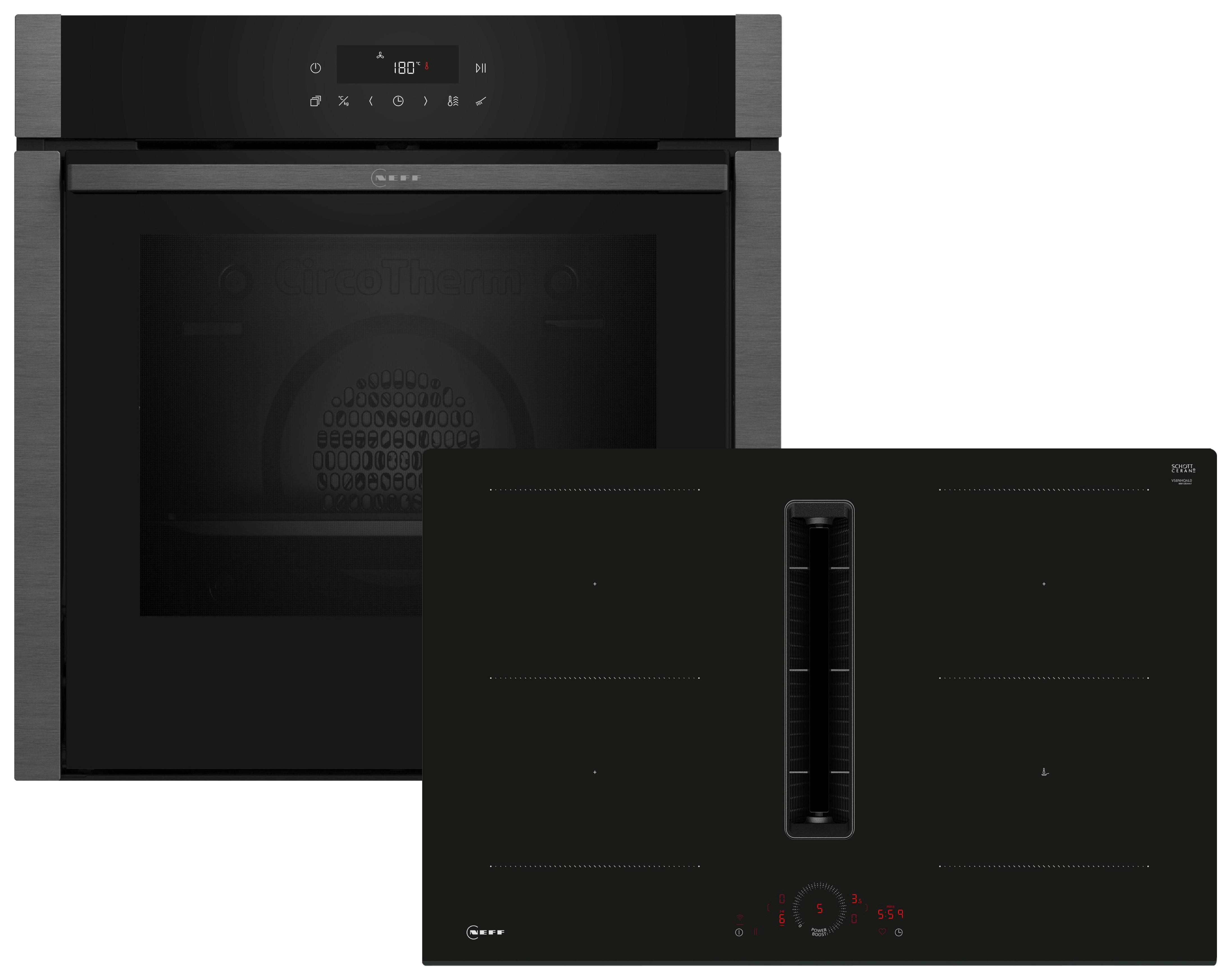 Backofenset 3MIOSH80V Graphitfarben - Graphitfarben, MODERN, Glas/Metall (59,4/59,5/54,8cm) - Neff