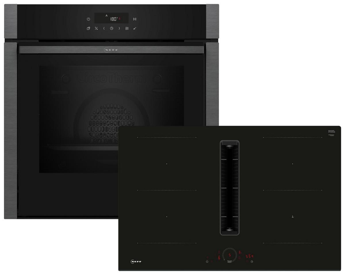 Backofenset 3MIOSH80V Graphitfarben - Graphitfarben, MODERN, Glas/Metall (59,4/59,5/54,8cm) - Neff