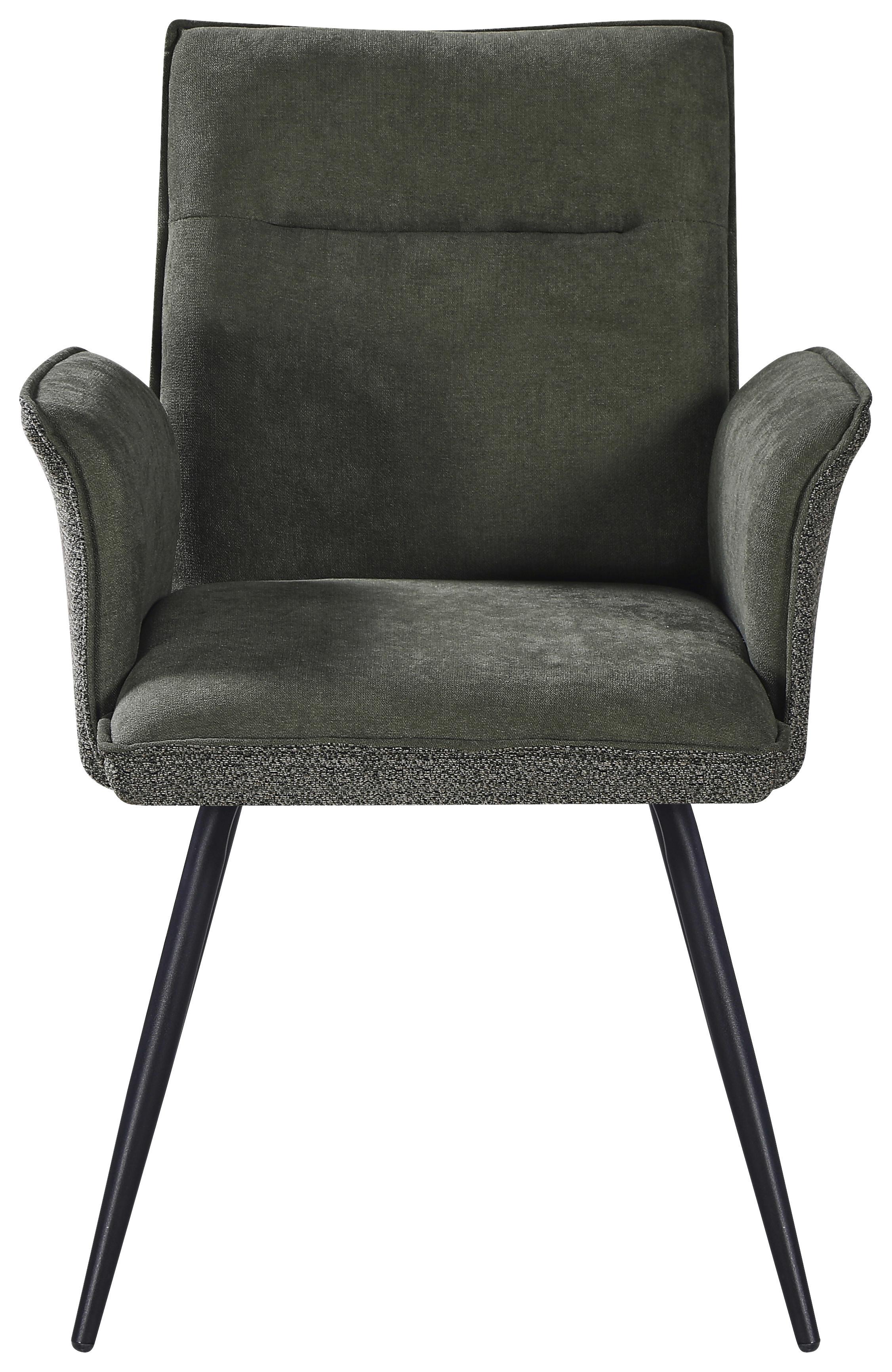STOL MED ARMSTÖD NOVA - grön/svart, Modern, metall/textil (63/88/63cm) - Mömax