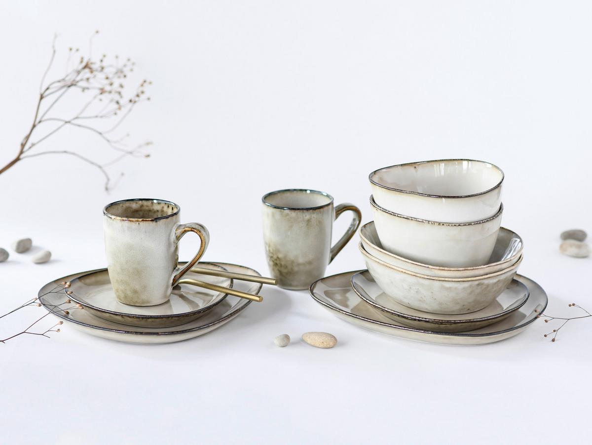 Kombiservice  Cloudy in Sandfarben, 10-teilig - Sandfarben, Trend, Keramik (34/29,5/36cm) - Creatable