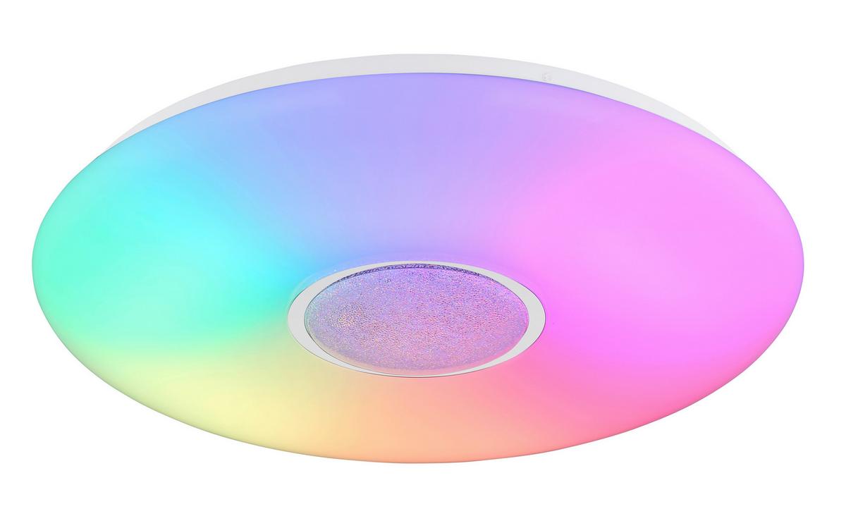 LED-Deckenleuchte Sully in Weiß/Opal max. 40 Watt - Klar/Opal, Design, Glas/Kunststoff (48,5/7,2cm) - Globo