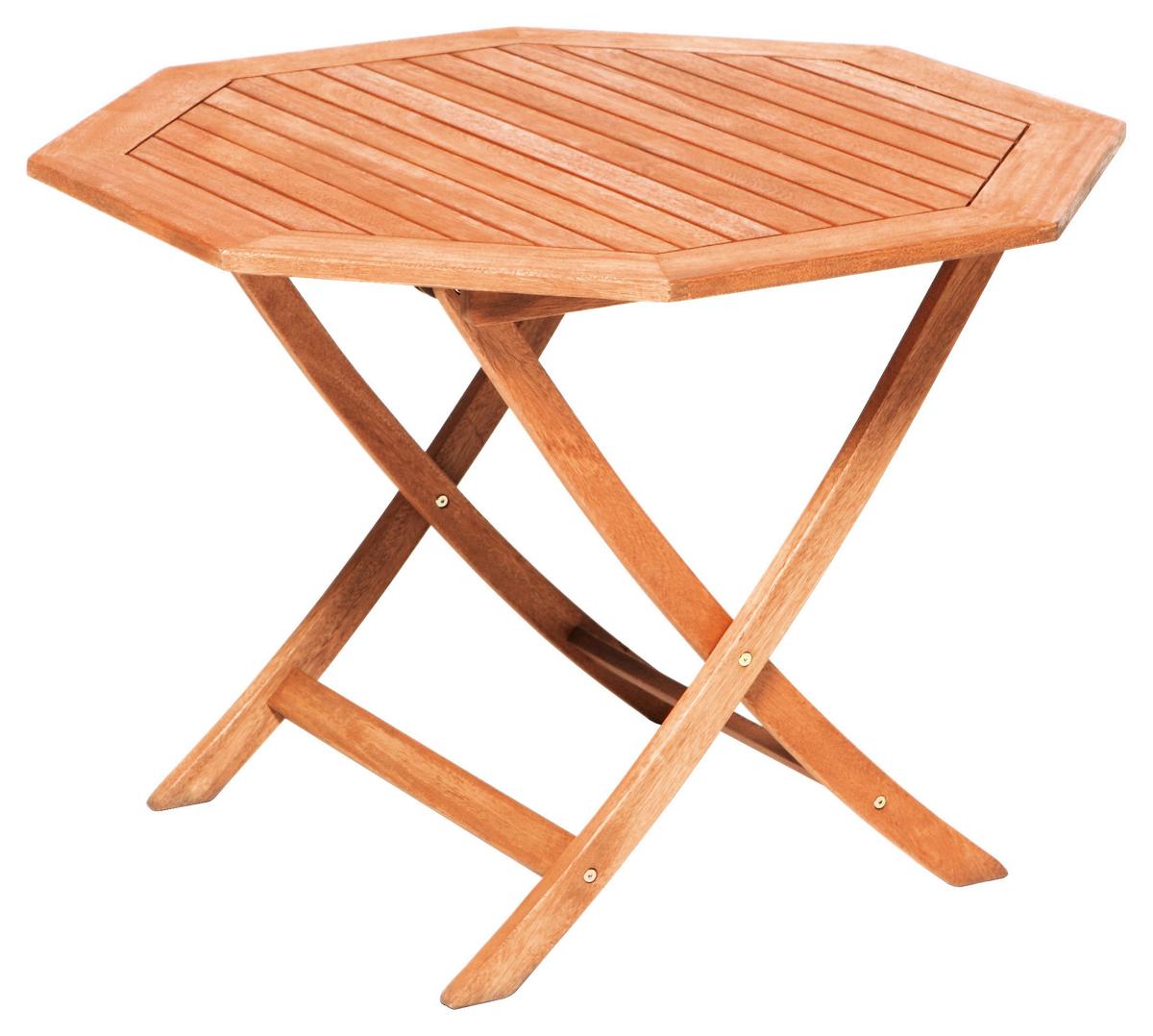 Gartenklapptisch Eukalyptus klappbar ca. 110x74x110cm - Naturfarben, KONVENTIONELL, Holz (110/74/110cm) - Gardenson