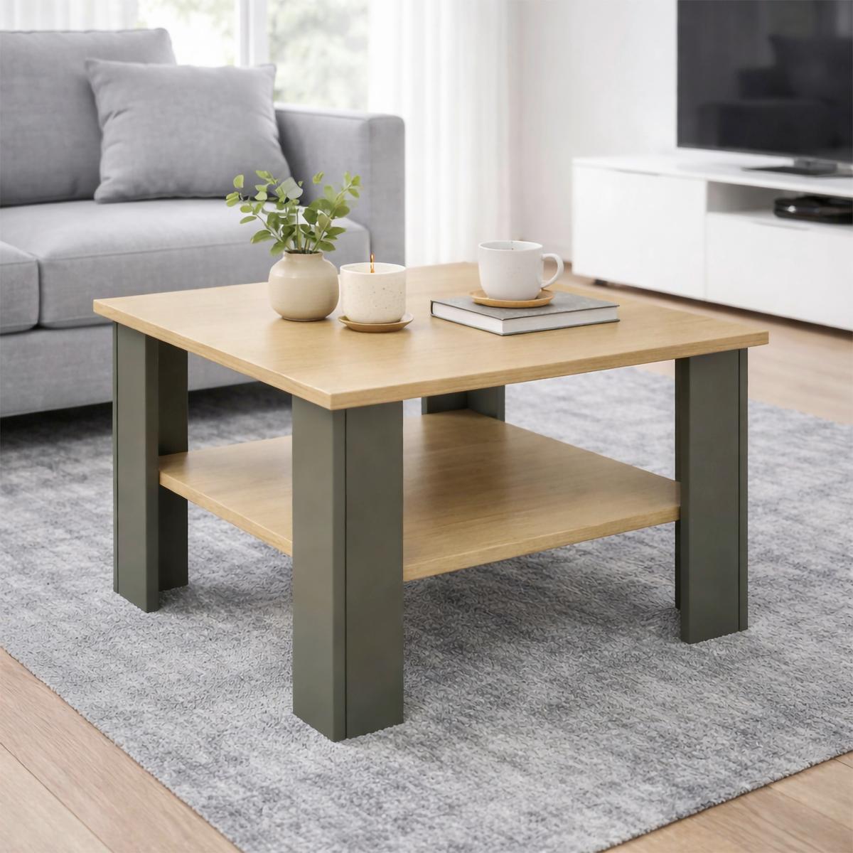 Couchtisch Disalo - Honigeiche/Anthrazit, Design, Holzwerkstoff (55/55/44cm) - Livetastic