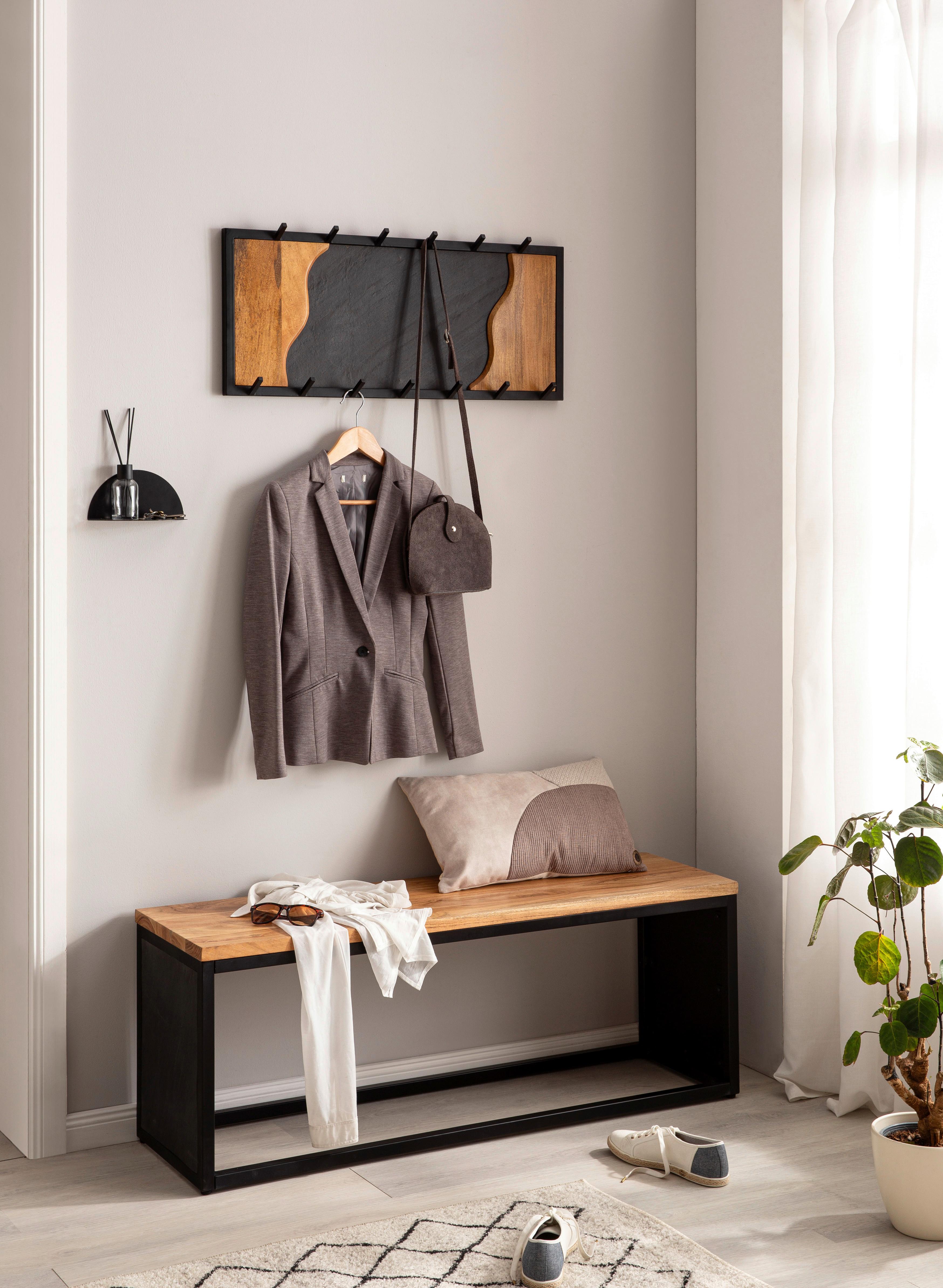 WANDGARDEROBE WL6.772 - Schwarz/Braun, Lifestyle, Holz/Kunststoff (80/36/6cm) - MID.YOU