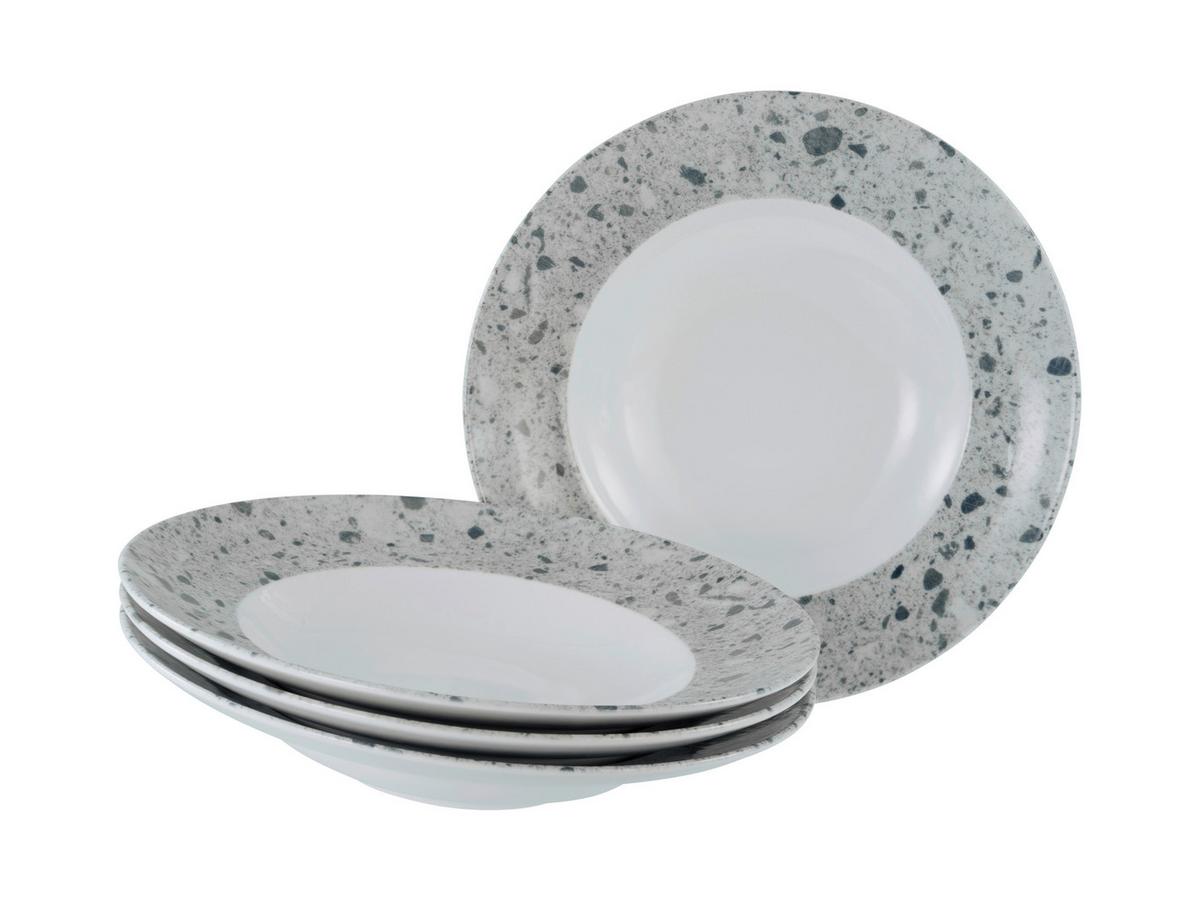 Set Krožnikov Za Testenine Stone Florenz, 4-Delni - siva/bela, Basics, keramika (27cm) - Creatable