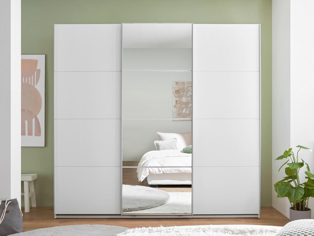 Ormar S Kliznim Vratima Carano - bijela/boje aluminija, Konvencionalno, staklo/drvni materijal (215/204/63cm) - Modern Living