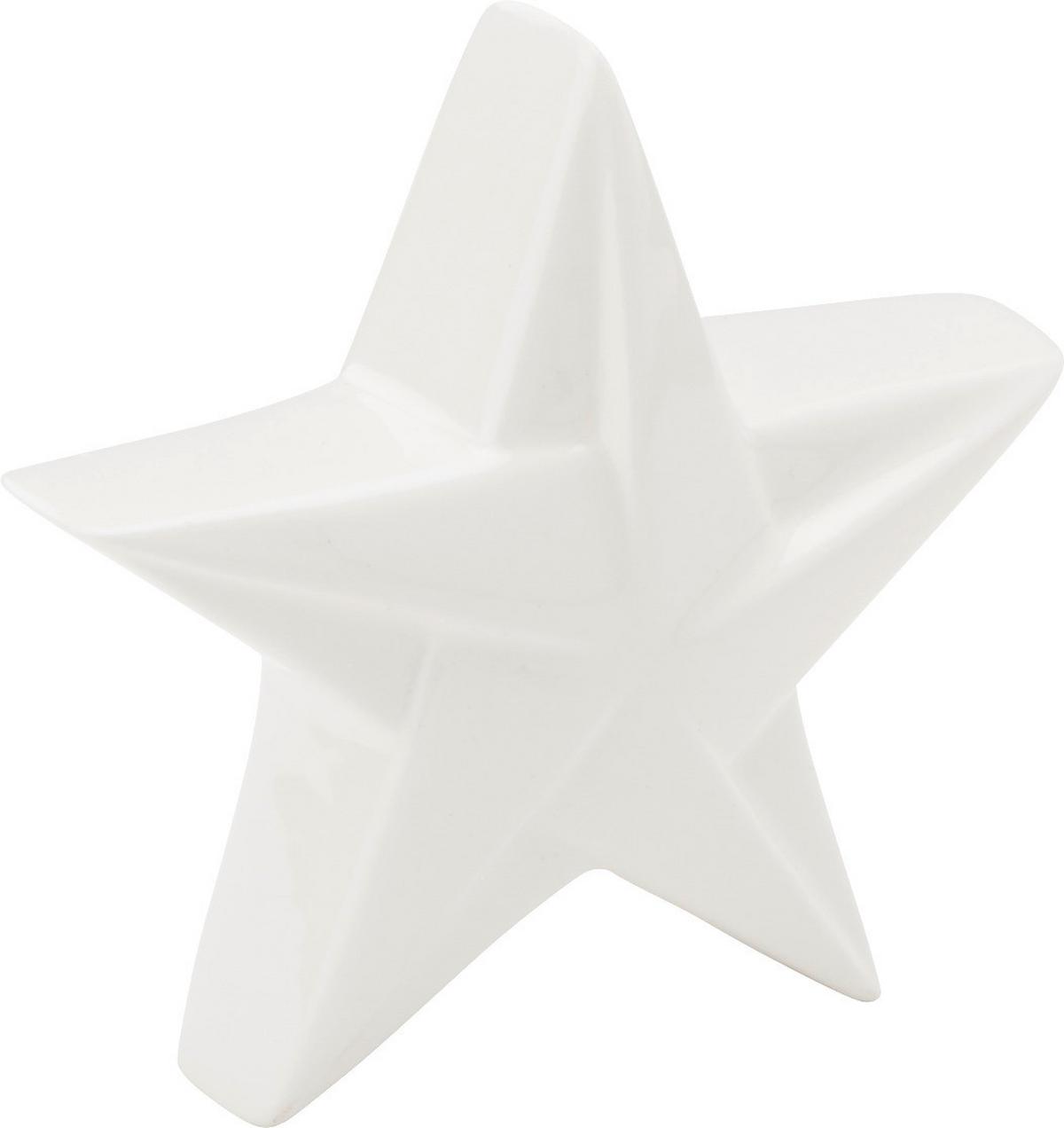 Dekor Csillag Origami - fehér, kerámia (19,5/6,5/19cm)