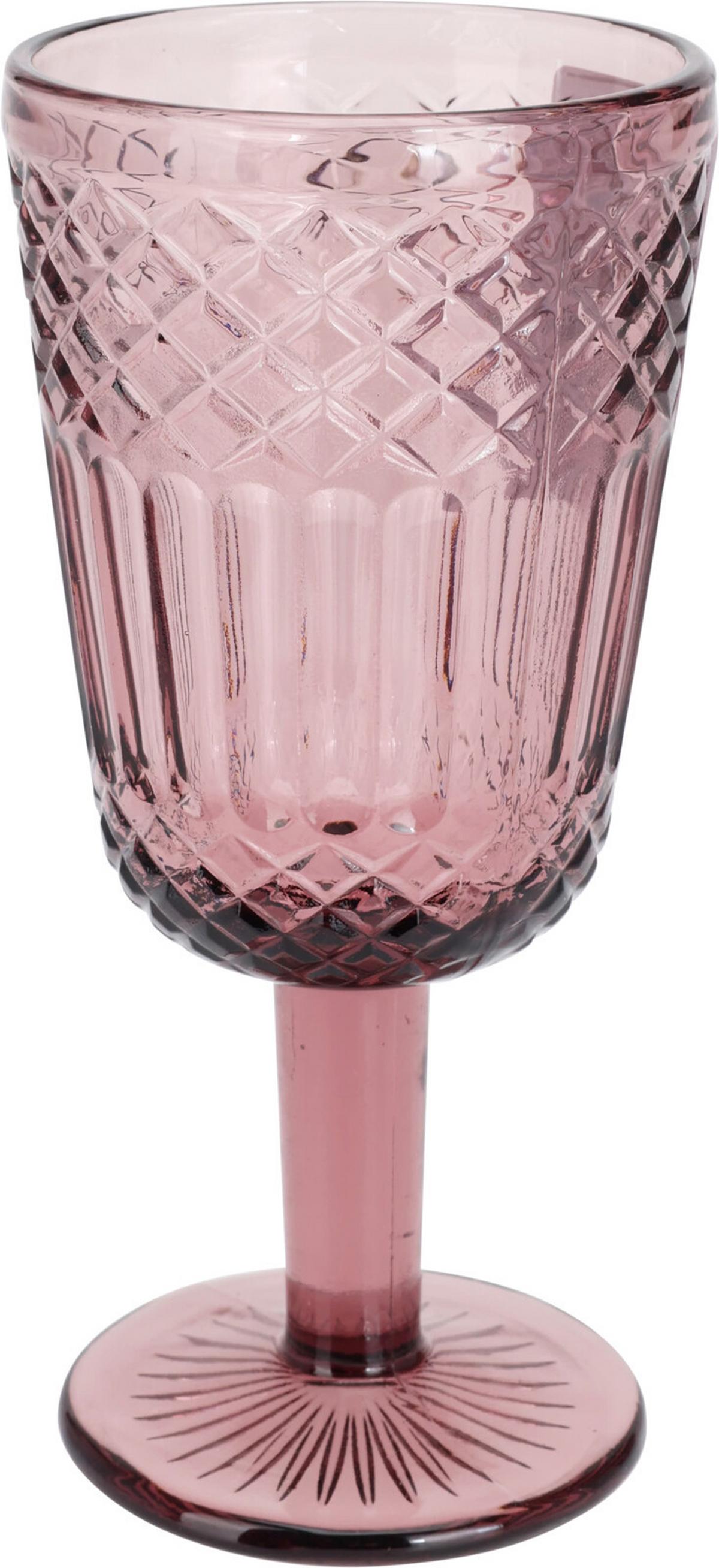 Pahar pentru vin Carol cca. 350 ml - roz deschis, Basics, sticlă (8/17,3cm)