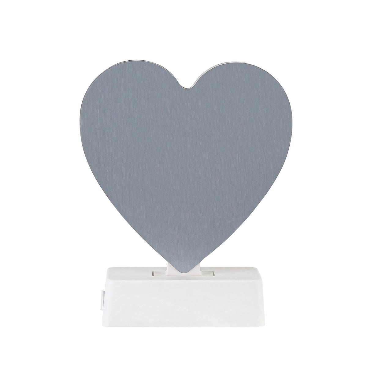 LED-Dekoleuchte Heartim Grau/Weiß max. 1 Watt - Transparent/Weiß, KONVENTIONELL, Kunststoff (4,6/14,5/17,9cm) - Mömax