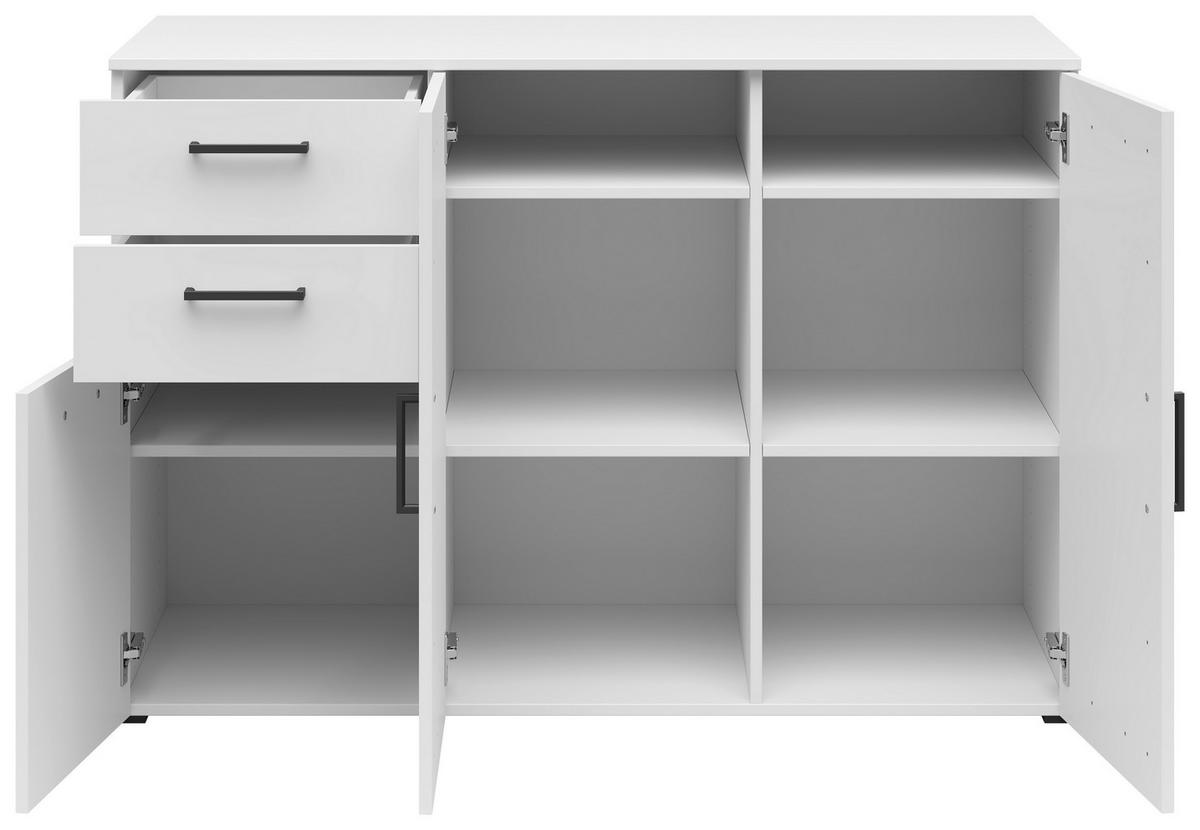 Kommode Multistauraum Weiss - Weiss/Anthrazit, Modern, Holzwerkstoff/Kunststoff (120/83/52cm) - Premium Living