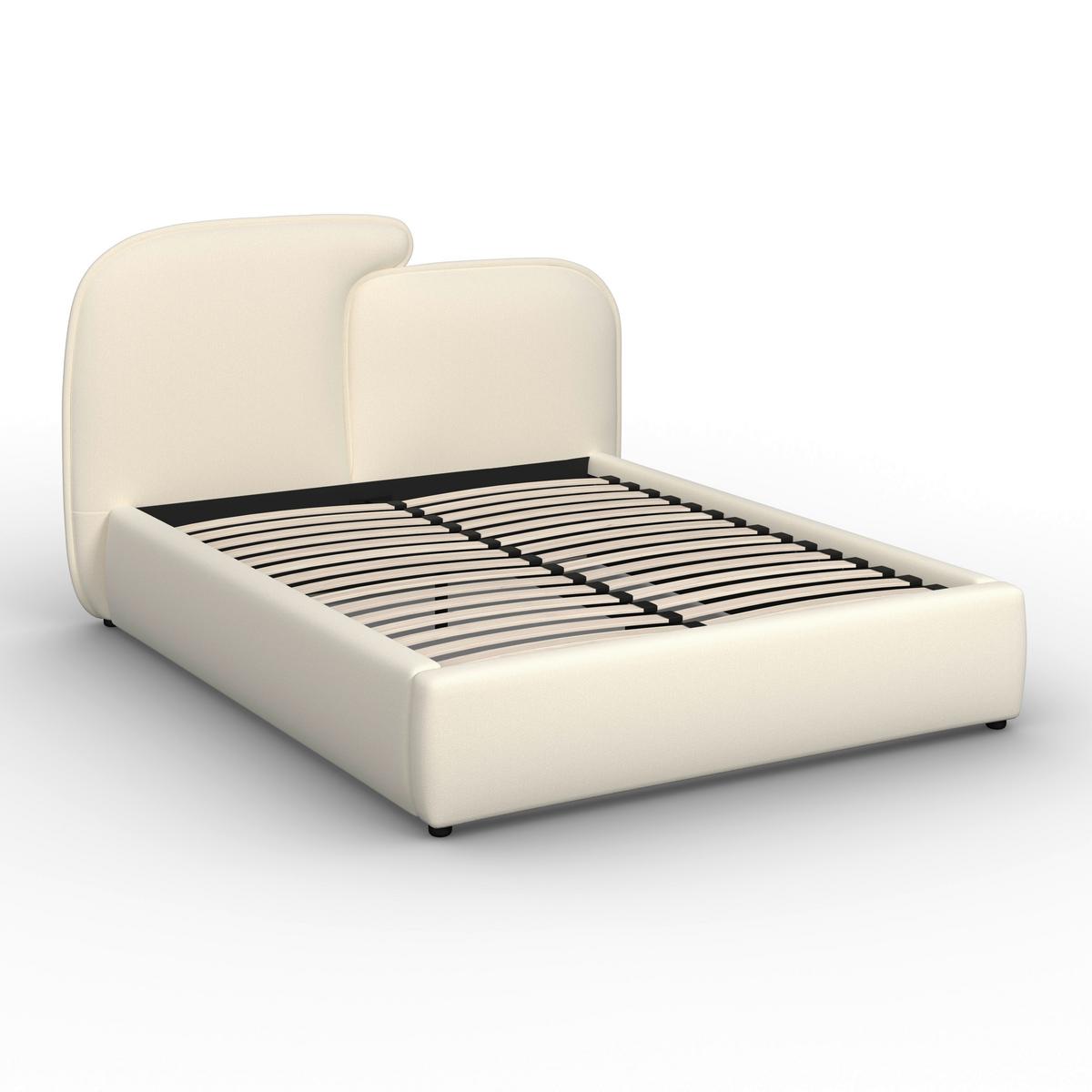 Polsterbett Embrace Elfenbein ca. 160x200 cm - Elfenbein/Eichefarben, MODERN, Holz/Kunststoff (160/200cm) - Bessagi Home