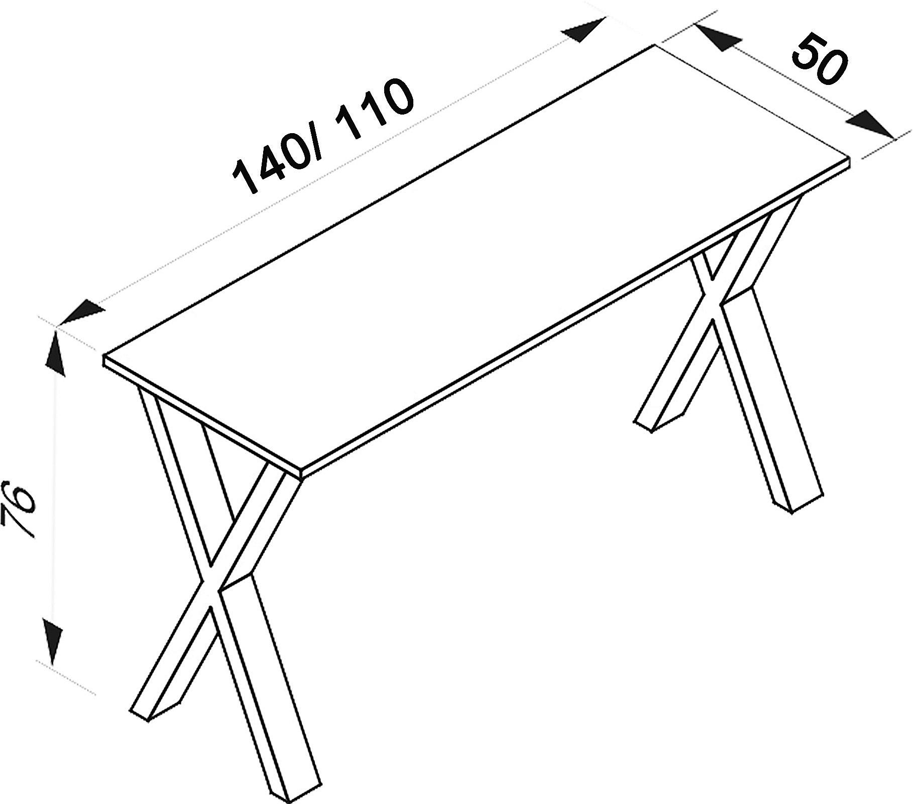 Pisalna Miza Lona, Hrast - črna/hrast sonoma, Moderno, kovina/leseni material (140/50/76cm) - MID.YOU