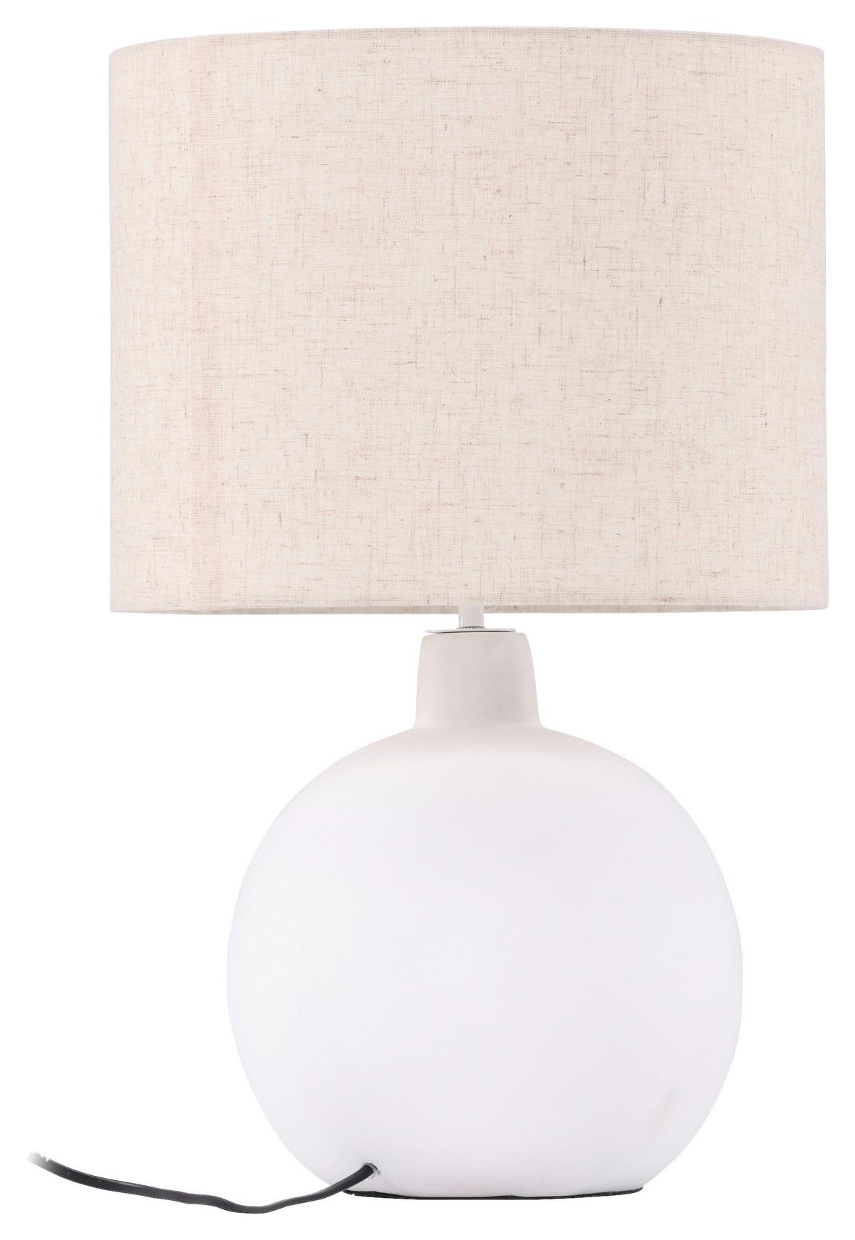 TISCHLEUCHTE TORCELLO - Beige/Weiß, Basics, Stein/Textil (32/51/32cm) - P & B