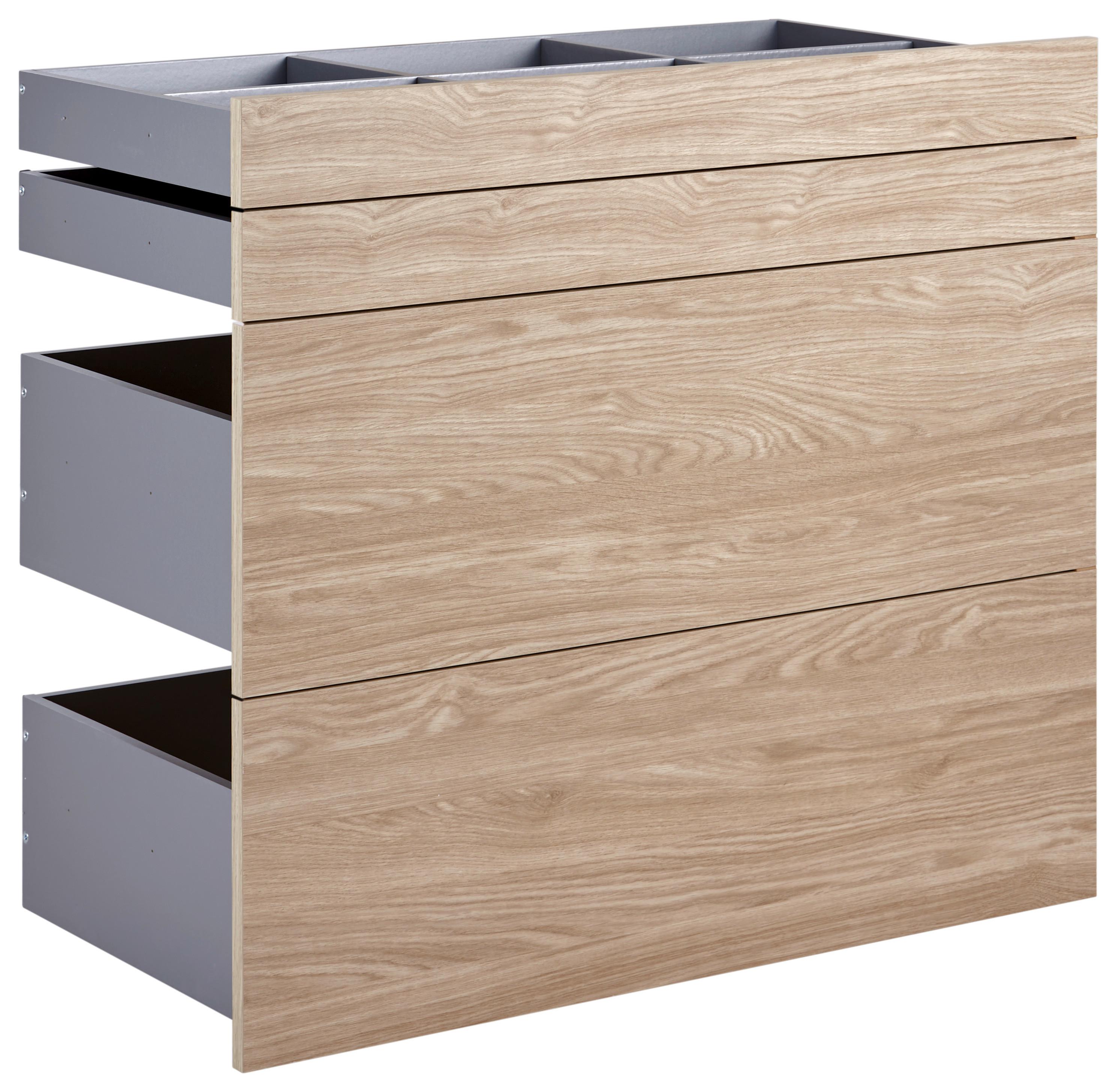 Schubladenset Unit in Eichefarben - Modern, Holzwerkstoff (91/83/47cm) - Based