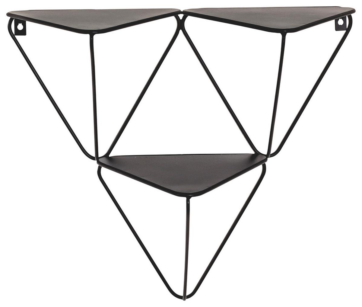 Wandregal in Schwarz - Schwarz, Modern, Metall (48/42/22cm) - Mömax