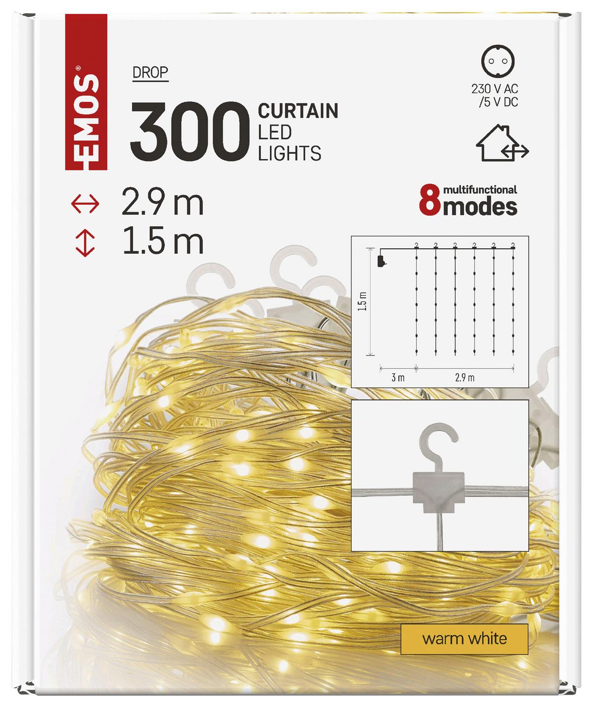 Fényfüggöny 300db Led - Basics (290/150cm)