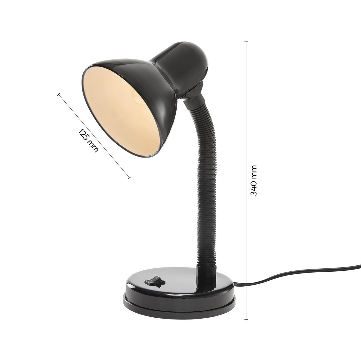 Lampă de birou Leona - negru, plastic/metal (14,5/14,5/37,8cm) - Best Price