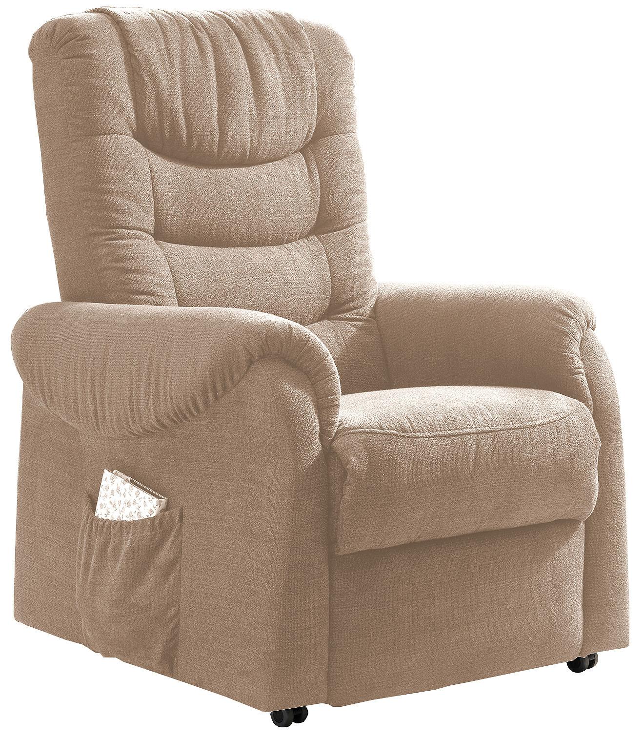 Fernsehsessel Nino Hellbraun Nylon/Struktur - Hellbraun/Dunkelgrün, Design, Kunststoff/Textil (76/106/94cm) - Livetastic