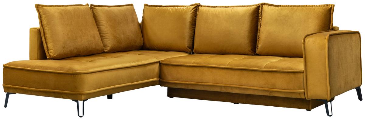 Sarokkanapé Segre - aranyszínű, Modern, faalapú anyag/textil (215/270cm) - Premium Living