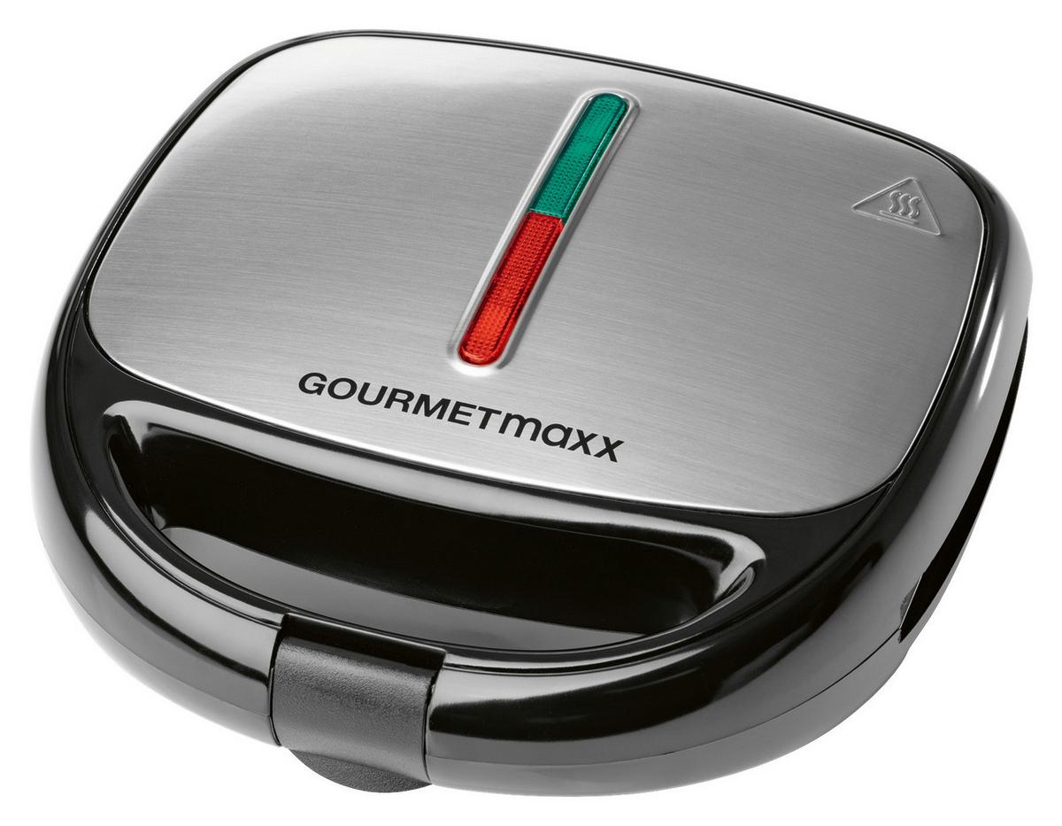 Tischgrill Gourmetmaxx Schwarz/Silberfarben - Silberfarben/Schwarz, MODERN, Metall (22/23/9,5cm)