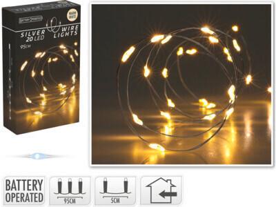 LED Fényfüzér 20db LED - műanyag (95cm)
