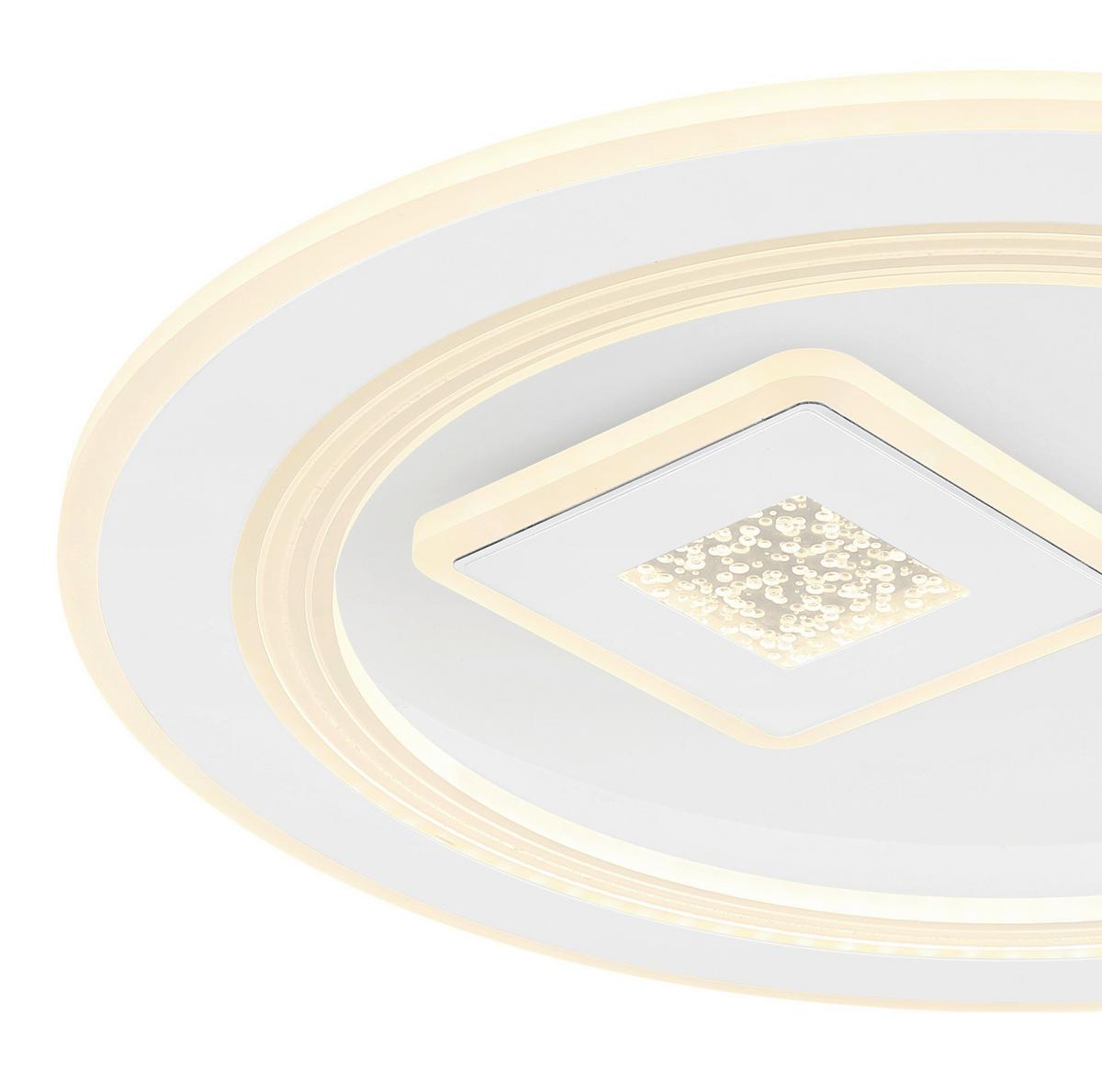 LED-DECKENLEUCHTE 48455-40R VALERIA - Weiss/Opal, Konventionell, Kunststoff/Metall (46,6/7,4cm) - Globo