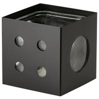 Windlicht Numbers in Schwarz - Schwarz, MODERN, Glas/Metall (13/13/13cm) - Modern Living