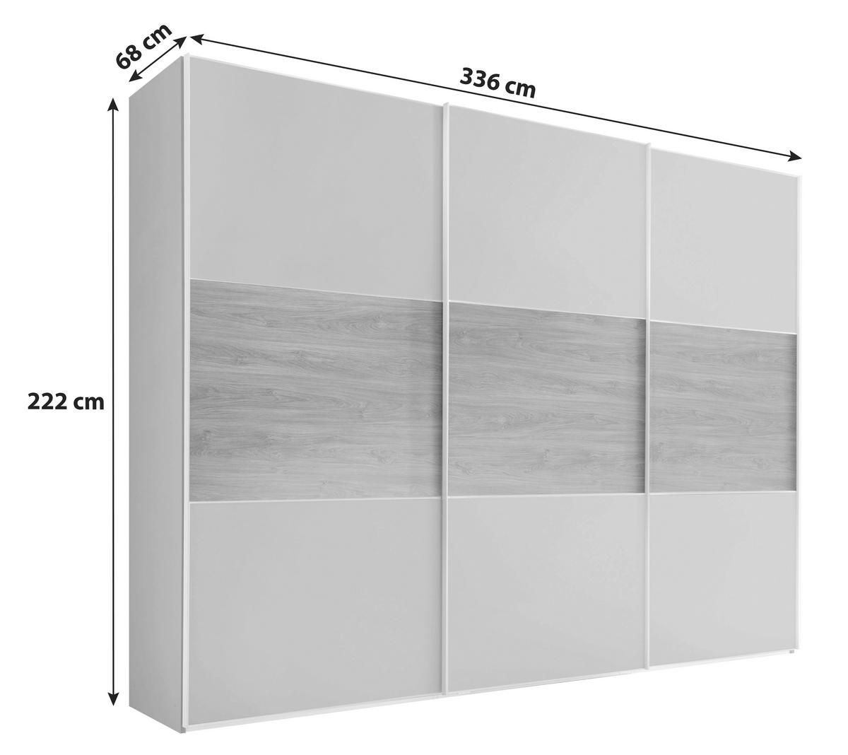 Ormar S Kliznim Vratima Includo - siva/hrast Artisan, Design (336/222/68cm) - Premium Living