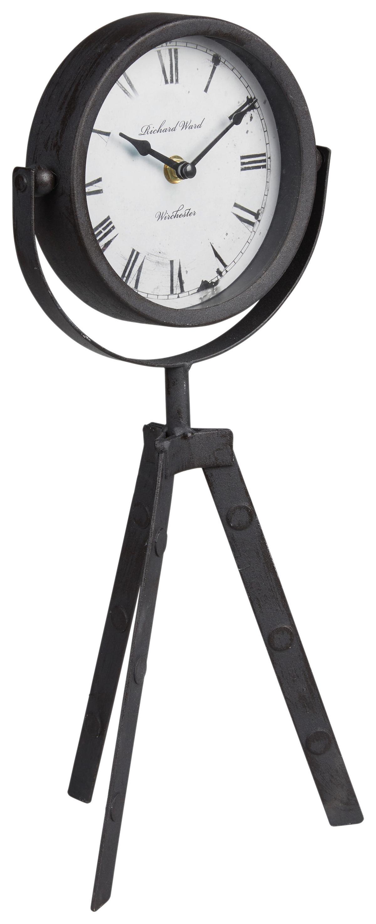 Asztali Óra Dia - fekete/fehér, Modern, fém (19/14,5/42cm)