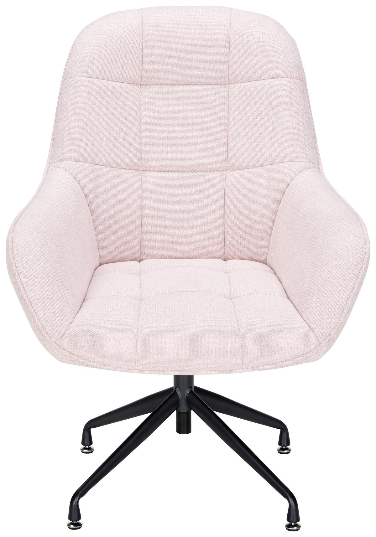 Fotel Elias - fekete/rózsaszín, Modern, textil/fém (73/100/75cm) - Mömax