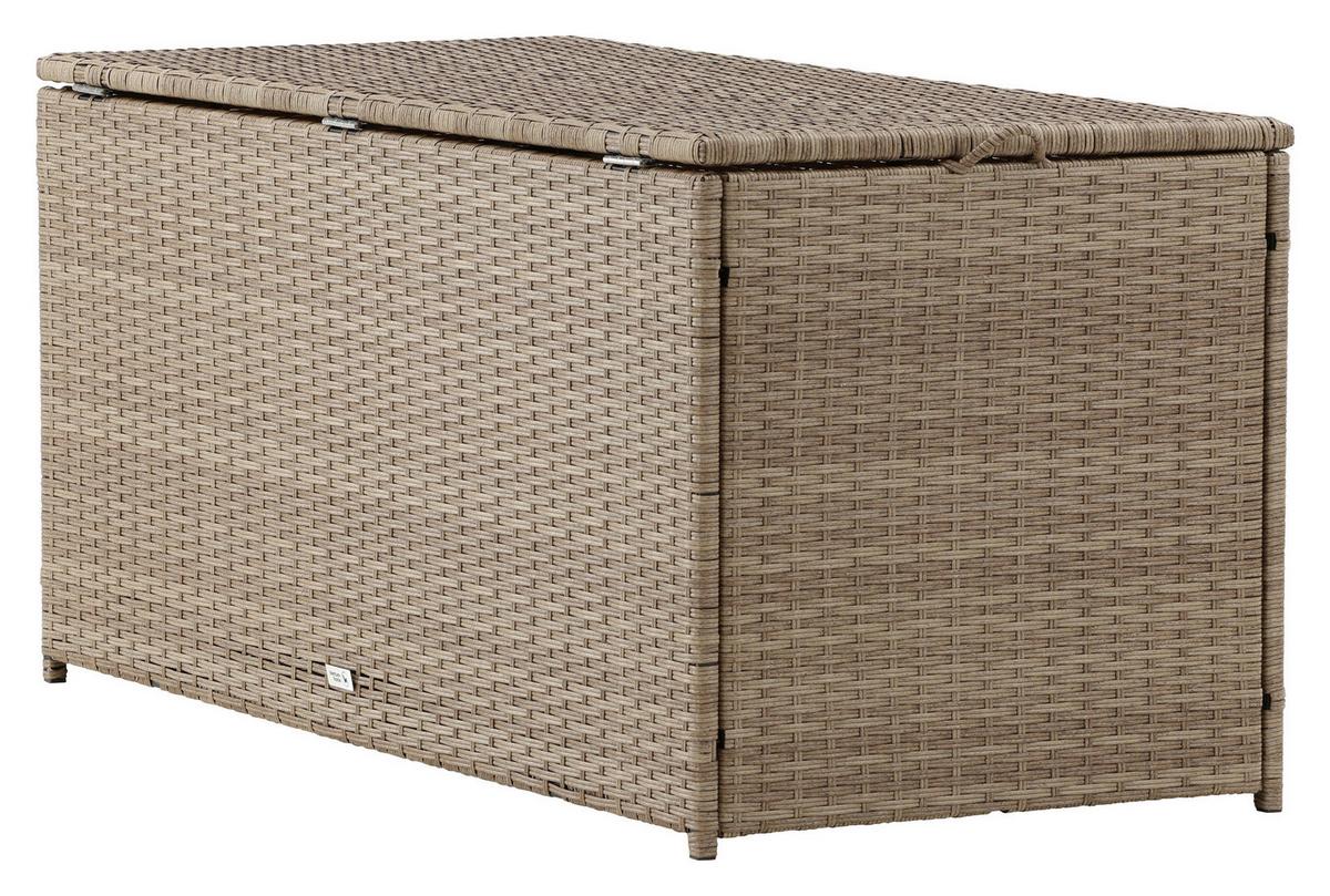 Kissenbox London ca. 130x60x60 cm Hellbraun - Hellbraun, KONVENTIONELL, Kunststoff (130/60/60cm) - Gardenson