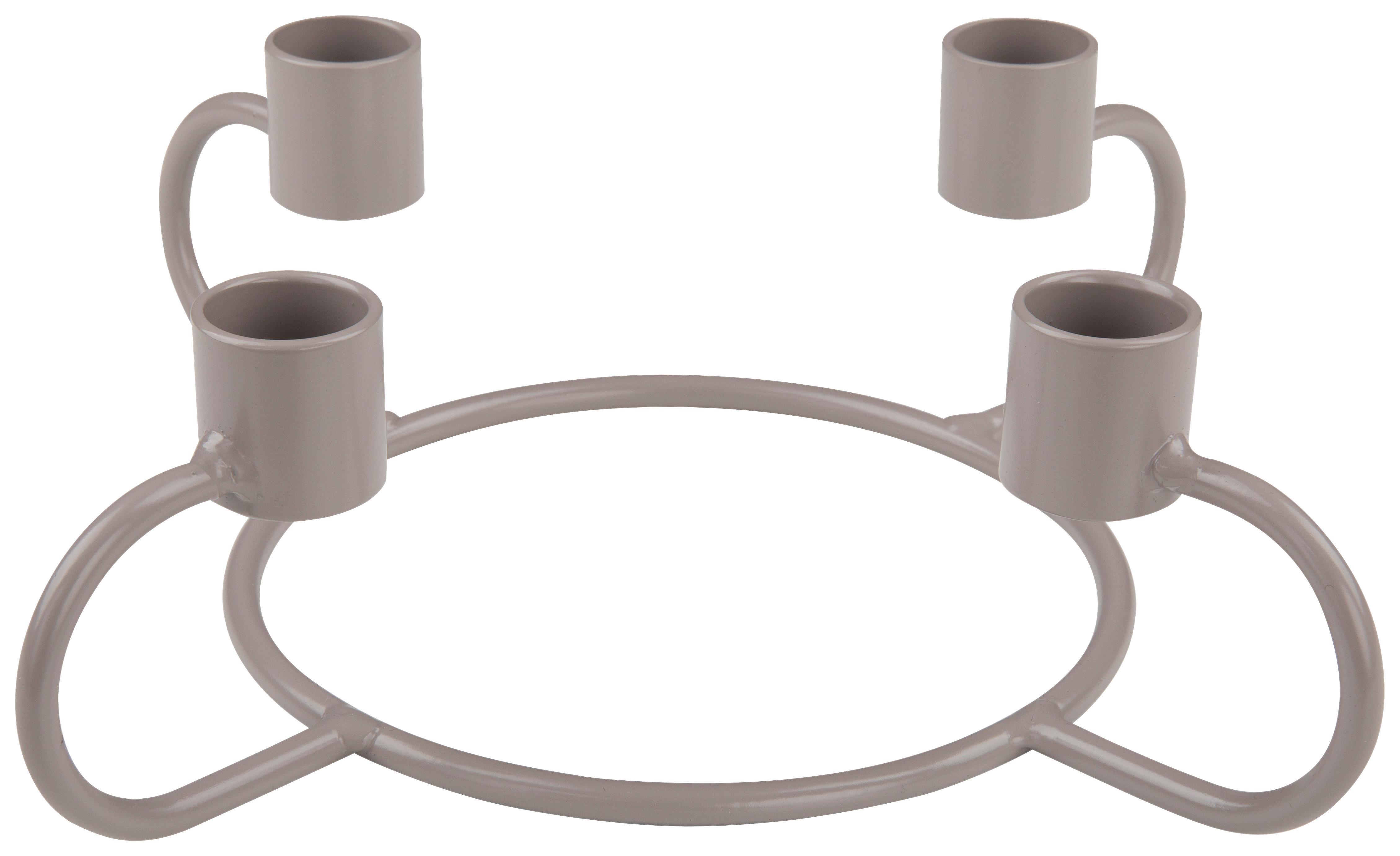 Kerzenhalter Mira in Taupe - Taupe, Metall (24/7cm) - Visiona