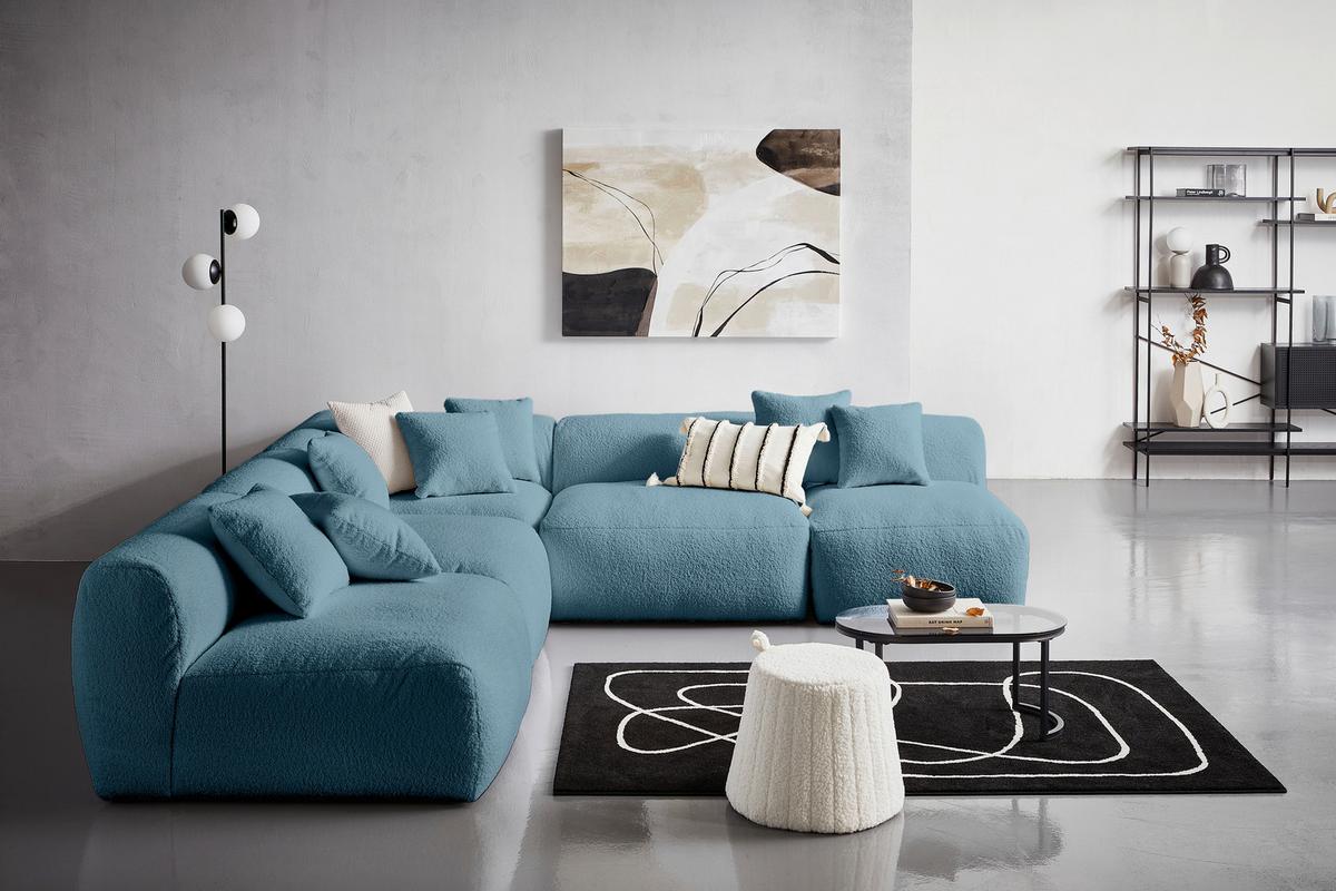 Modul Sofaelement Bloom Blau - Blau, Trend, Textil (120/70/122cm) - Livetastic